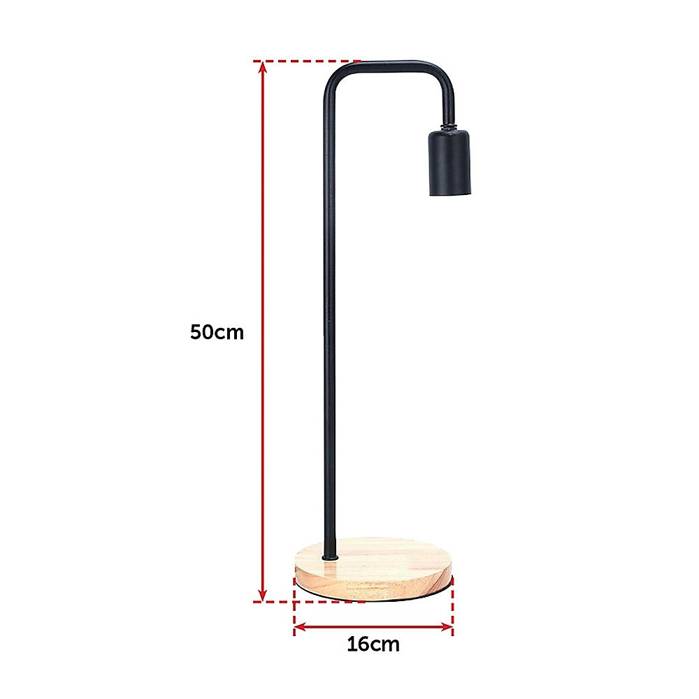 Modern Light Timber Base Lamp - Black
