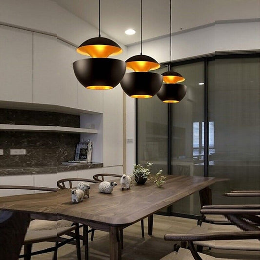 Large Modern LED Chandelier Ceiling Hanging Pendant Light - Black
