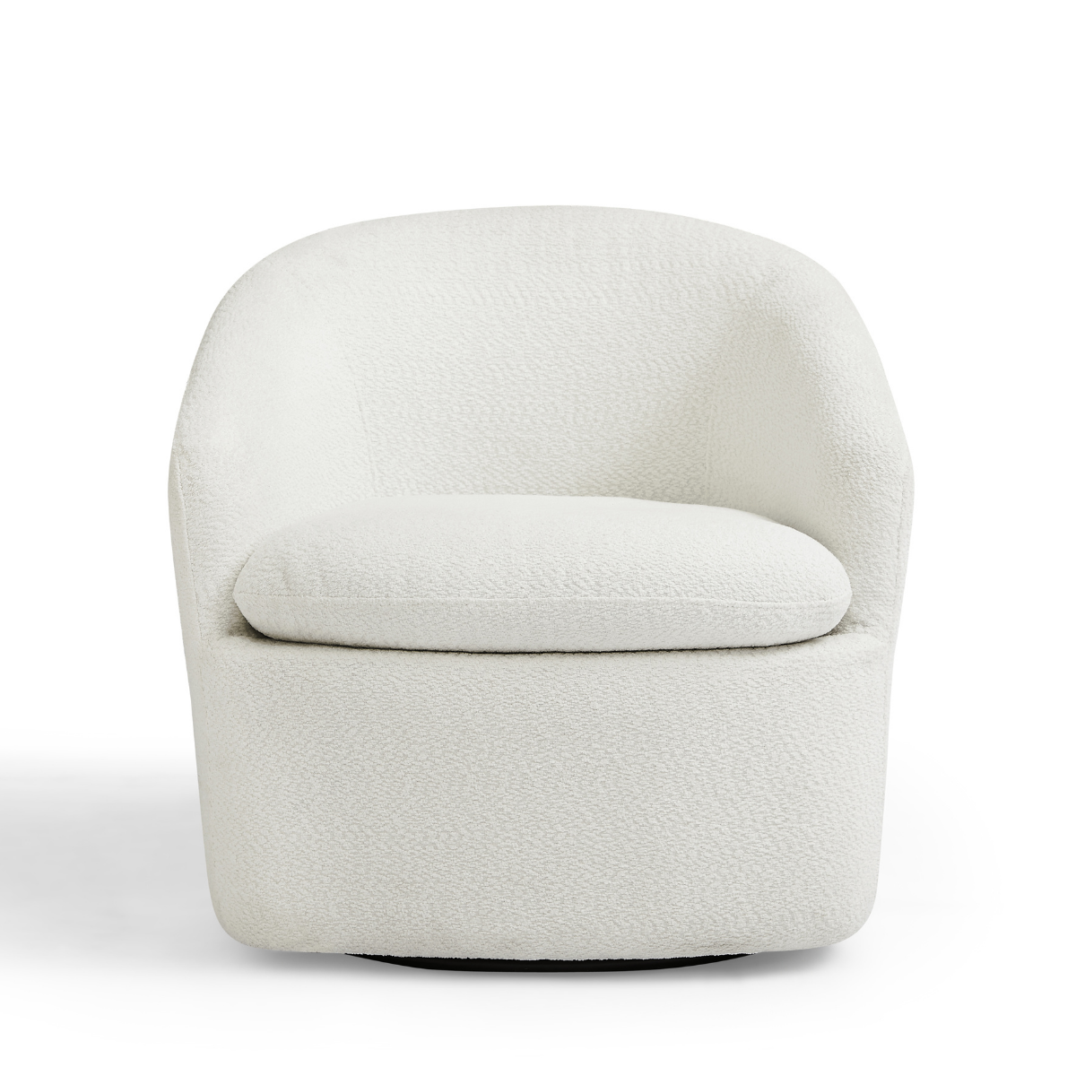 White Boucle Swivel Chair