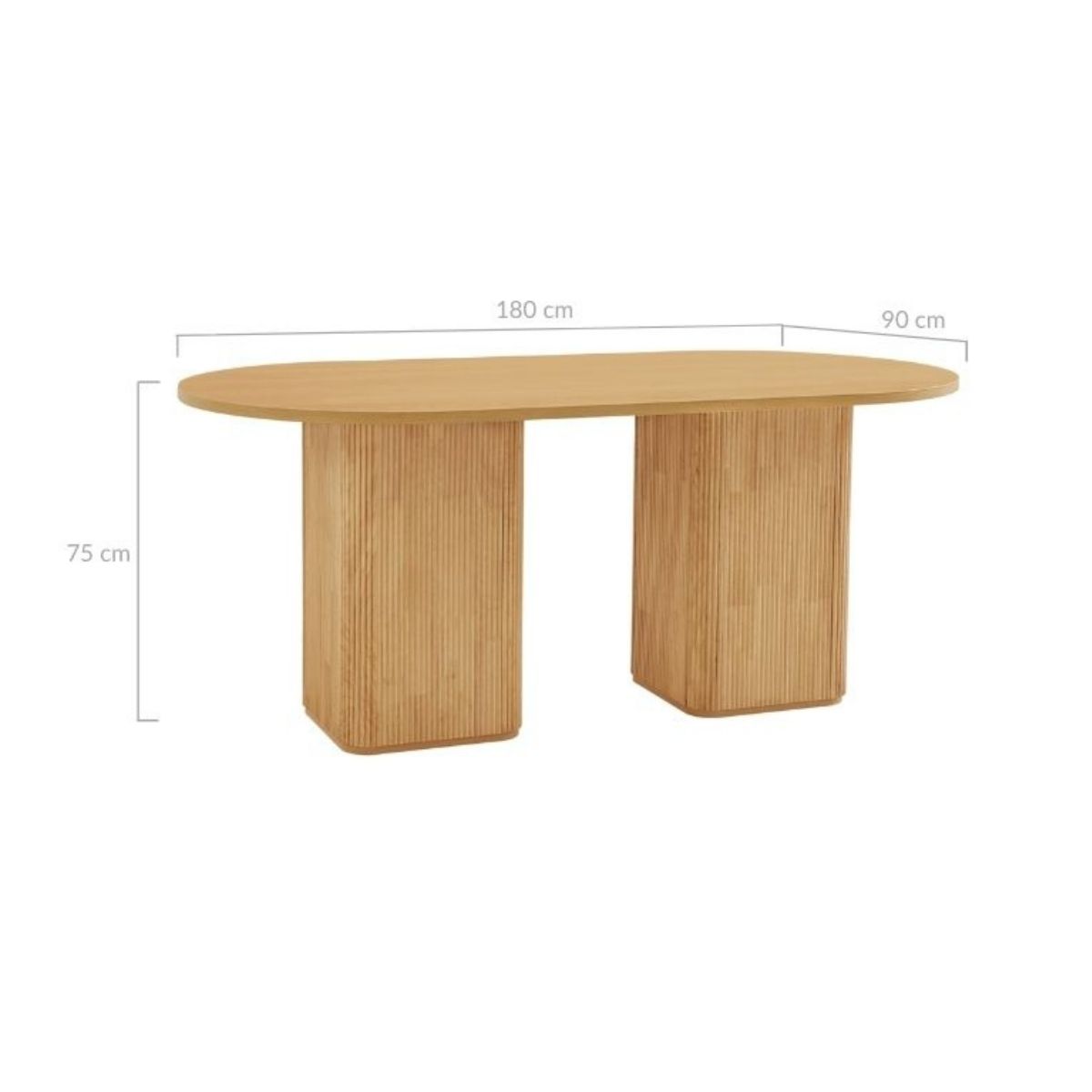 Kate 6 Seater Column Dining Table - Natural